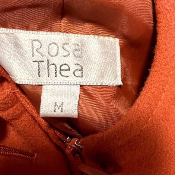 Rosa Thea Womens Hooded Button Front Zip Up Jacket Size Medium Orange - Picture 3 of 13